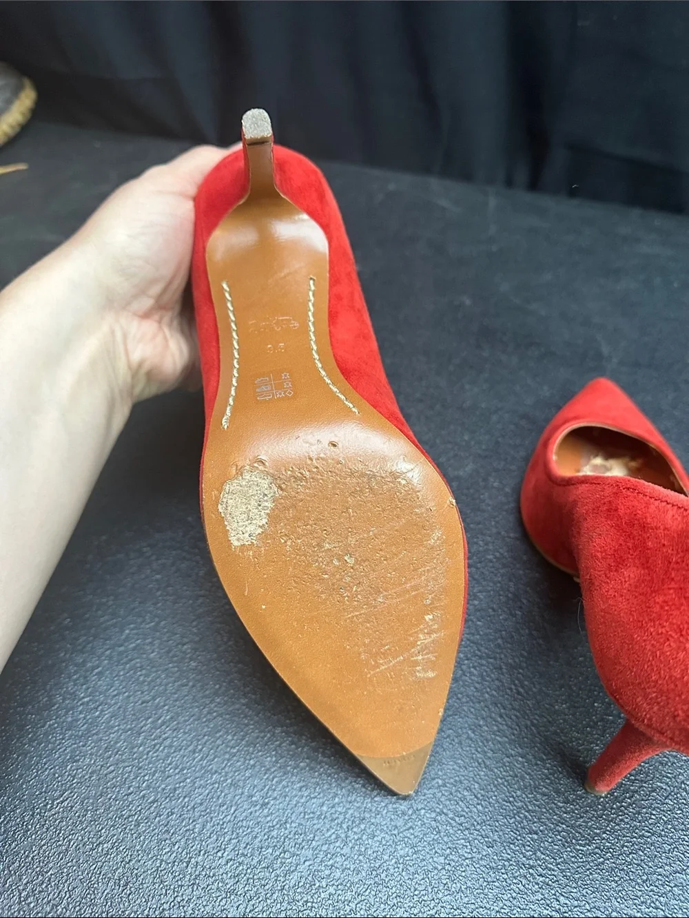 Coach Classic lipstick Red Suede Pointed-Toe Pumps